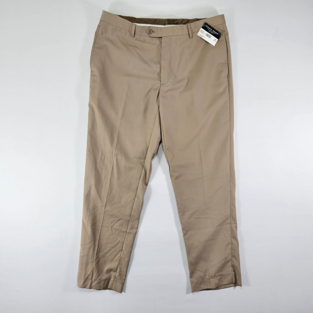 Pronto Uomo Men's Dress Pant Trousers Flat Front Polyester Blend Size 38x30 NEW